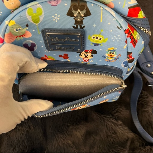 DISNEY+LOUNGEFLY Character Mini Backpack – Blue, 10.5” x 9”, New Without Tags - Picture 5 of 10